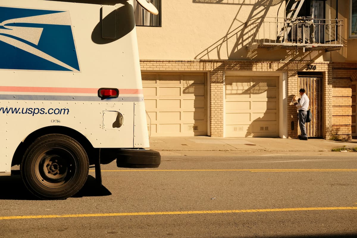 USPS Mailing Truck and Delivery Driver Post Office Worker